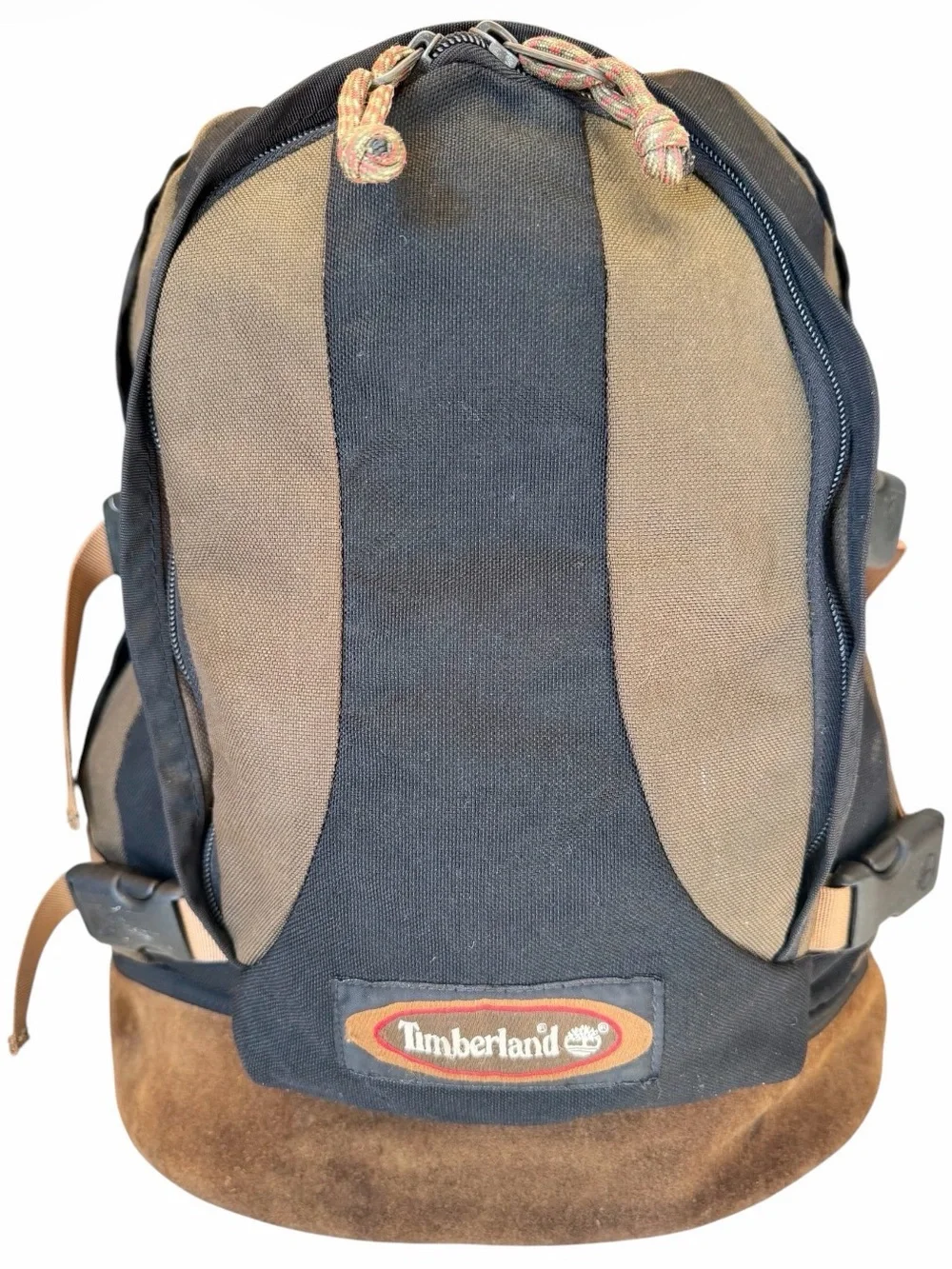 Vintage Timberland Backpack 90s Suede Bottom Canvas Black Brown